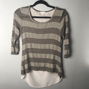 Ava James Gray knit sweater stripe‎ size small